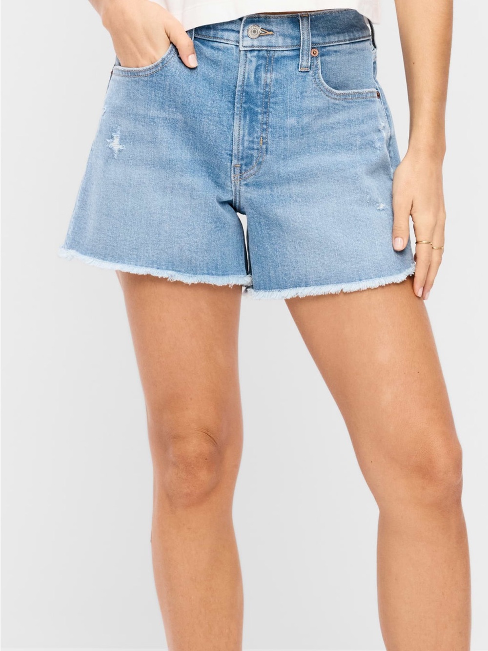 Old Navy Light Blue Denim Frayed Hem Jean Shorts